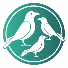 Fototapeta premium Amazon Biodiversity Vector Icon with Bird Shapes