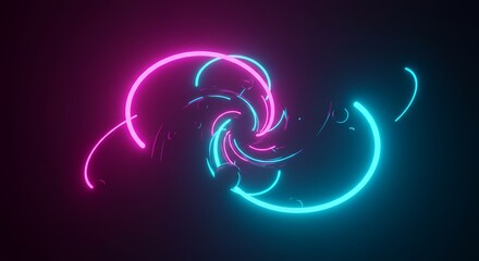 Obraz premium Abstract neon circles design