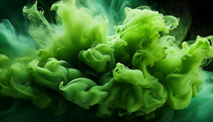 Abstract Green Splash Smoke Background Created With Generative Ai