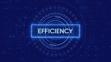 Efficiency Concept Displayed on Futuristic Digital Interface with Data Streams productivity optimization
