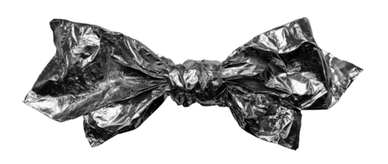 Crumpled metallic foil bow