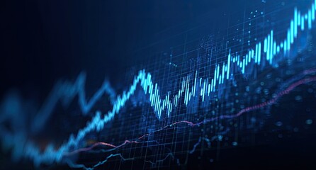 Abstract stock market graph display