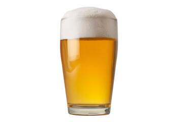 A glass of beer with foam on top