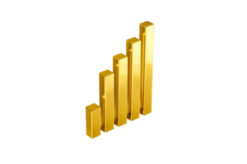 A gold bar with five bars stacked on top of each other