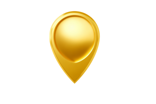 A gold colored pin shaped like a point