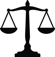 Illustrator Vector Scales of justice law and equality symbol silhouette