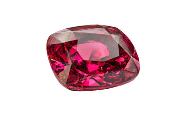 Fototapeta premium A red gemstone sits on a white background