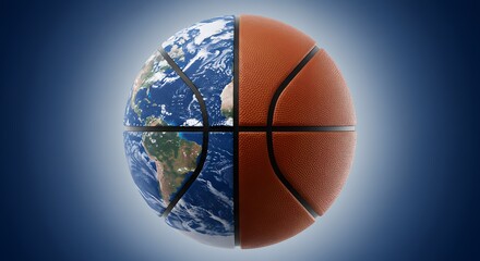 Earth and basketball divided