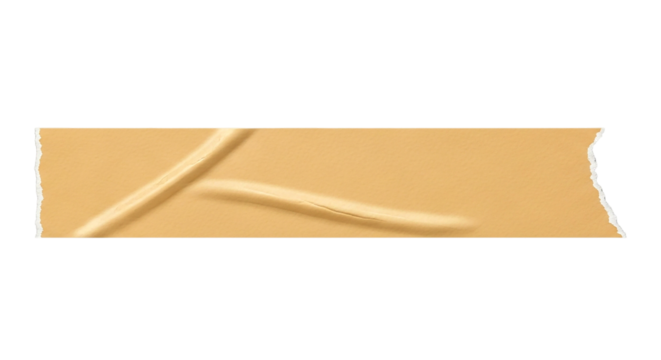 Adhesive Paper Tape Textured Beige Label Torn Edges Sticky Strip for Crafts Packaging and on transparent background - Powered by Adobe