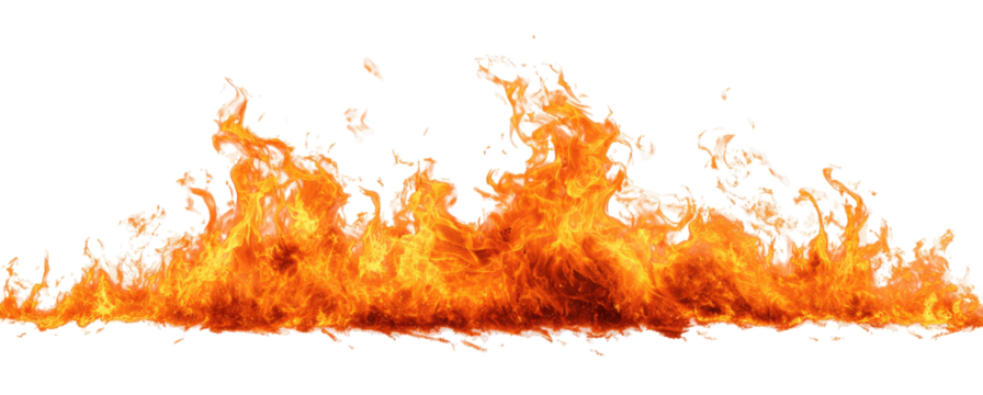 Flames erupting in a horizontal band against a black background