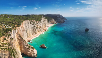 Fototapeta premium Coastal Cliffs Meet Turquoise Water