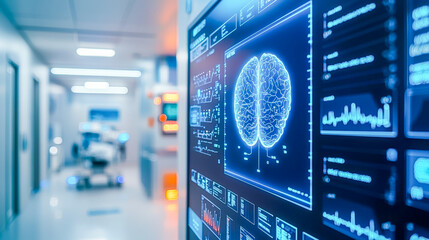 Advanced brain imaging display in a medical research facility