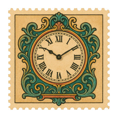 PNG Vintage ornate clock illustration