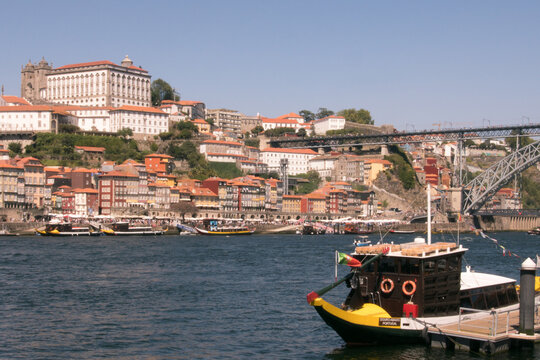 Scenic Douro riverside in Porto (Portugal)