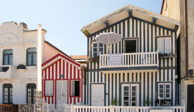 Colorful houses of Costa Nova