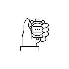 hand stopwatch icon sign vector