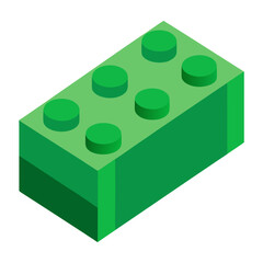 Obraz premium Green building block vector on white background.