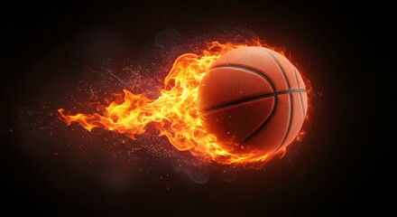 Burning basketball