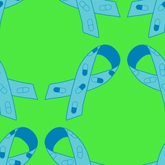 Breast cancer month seamless pink ribbon day mammogram pattern for medical accessories and medicine textiles