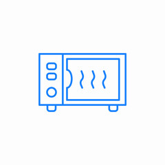 microwave heat waves icon sign vector