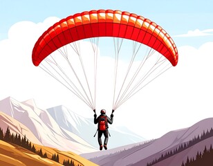 Paragliding over mountains