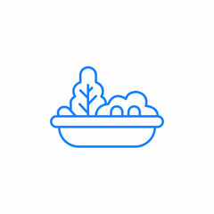salad bowl greens icon sign vector