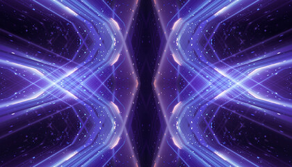 Abstract futuristic neon background, glow, light reflection.