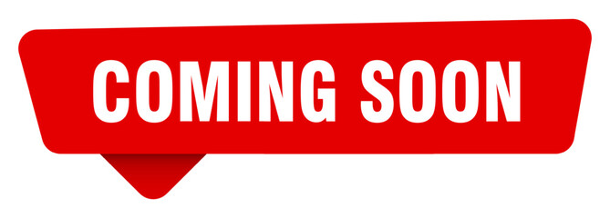 coming soon red sticker isolated on transpatent background. coming soon sign