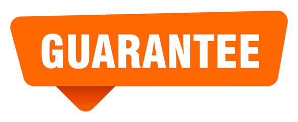 guarantee sticker. guarantee orange sign isolated on transpatent background