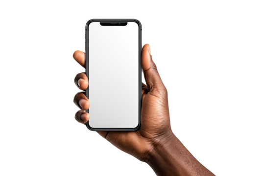 Hand holding a smartphone with blank screen (24)