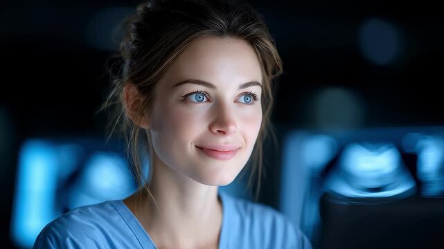 Female doctor focusing on research in the lab