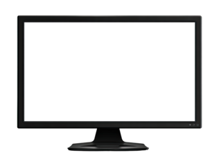 Black monitor with blank white screen