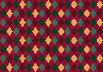 Seamless Pattern for holidays. Red and green Christmas seamless pattern rhombus background. Abstract simple geometric texture