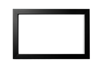 Black picture frame with a blank white interior