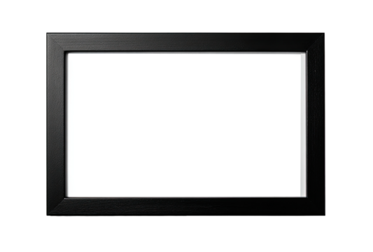 Black picture frame with a blank white interior