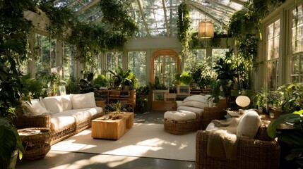 Botanical greenhouse interior