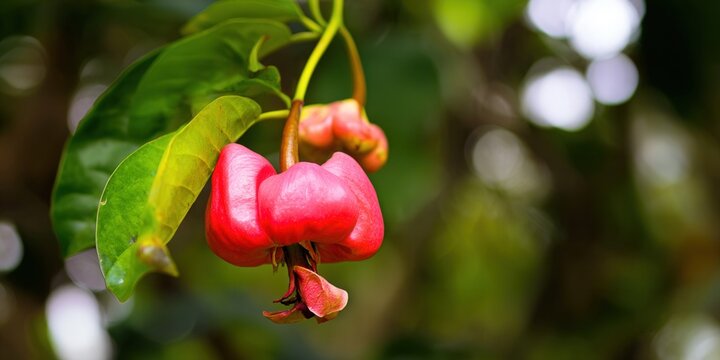 Vibrant ackee fruit bursting with red color, a symbol of jamaican culture