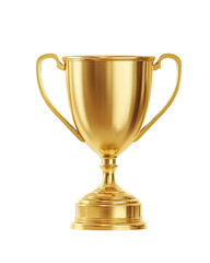 Polished golden trophy with two handles