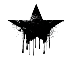 Abstract, dark image of a stylized ship or vessel, appearing as a starburst with water or particles emanating outward from its center