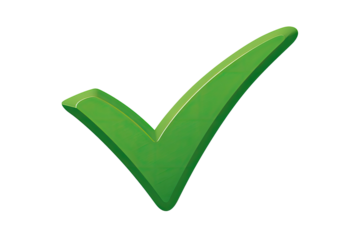Green cartoon checkmark icon
