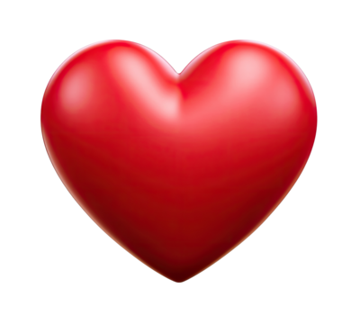 3D rendered red heart graphic.  Glossy,  full,  heart shape.  Dark background