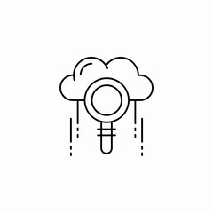 cloud inspection icon sign vector