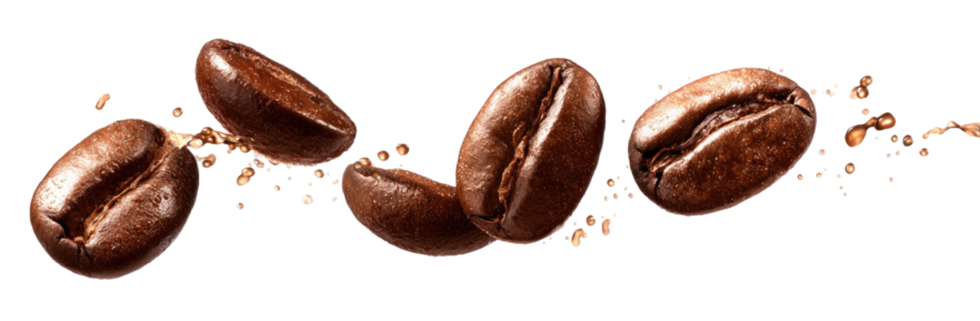 Coffee beans in motion