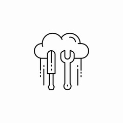 cloud repair icon sign vector