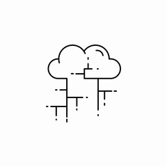 digital cloud icon sign vector