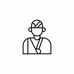 injured man icon sign vector