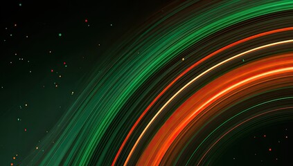 Abstract swirling rings of vibrant colors on a dark background