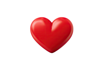 A vibrant, glossy red heart, centered against a deep black background