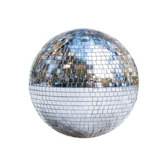 Reflective disco ball, half mirrored, half white