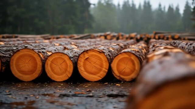 Pile of log timber wood material logging industry resource